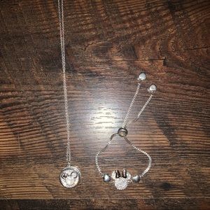 disney crystal jewelry set minnie mouse rose gold